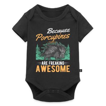 Porcupine Gift Porcupine - Baby Premium short-sleeve bodysuit - black - Front