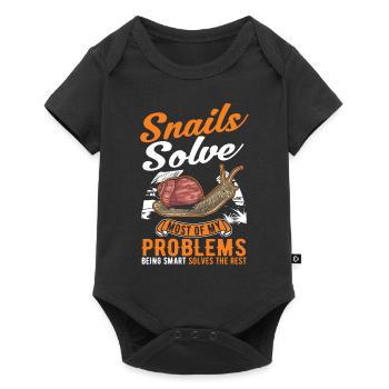 Snail Gift Vineyard Snail - Baby Premium short-sleeve bodysuit - black - Front