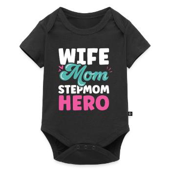épouse mère belle-mère héroïne enfant mère adoptive - Body à manches courtes Premium Bébé - noir - Devant