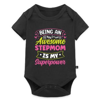 Eine Großartige Stiefmutter Zu Sein Ist Superkraft - Baby Premium Kurzarmbody - Schwarz - Vorne