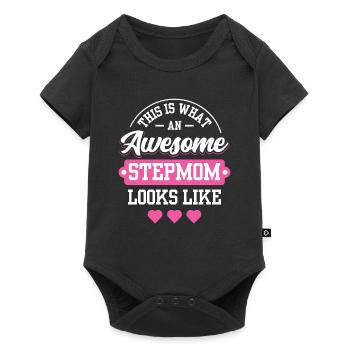 So Sieht Eine Großartige Stiefmutter Aus - Baby Premium Kurzarmbody - Schwarz - Vorne