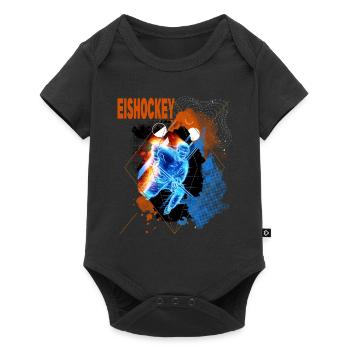 Ice hockey player Ice hockey player Neon Bunt - Baby Premium short-sleeve bodysuit - black - Front