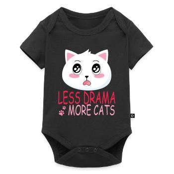 Katzen Mutter Miau Lustig Katzendame T-Shirt - Baby Premium Kurzarmbody - Schwarz - Vorne