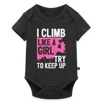 Grimpeur grimpant comme une fille Femmes - Body à manches courtes Premium Bébé - noir - Devant