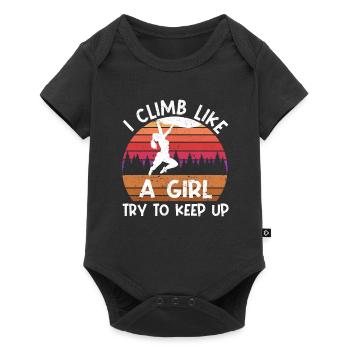 Je grimpe comme une fille et j’essaie - Body à manches courtes Premium Bébé - noir - Devant