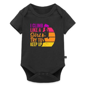 I climb like a girl climbing shirt - Baby Premium short-sleeve bodysuit - black - Front