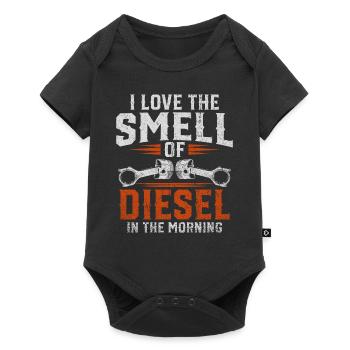 J’adore l’odeur du diesel dans le mécanicien du matin - Body à manches courtes Premium Bébé - noir - Devant
