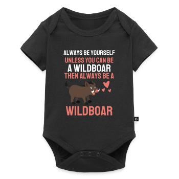 Forest Dwellers Forest Animal Gift Wild Boar - Baby Premium short-sleeve bodysuit - black - Front