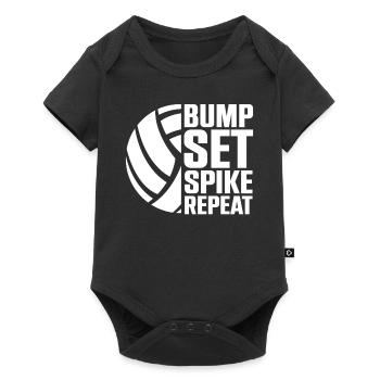 Bump Set Spike Repeat Volleyball Team Training - Baby Premium Kurzarmbody - Schwarz - Vorne