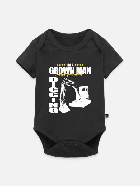 Bagger Design für Baggerfahrer - Baby Premium Kurzarmbody - Schwarz