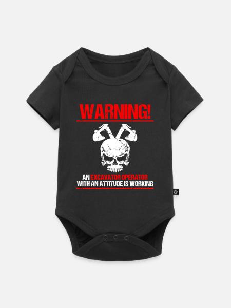Bagger Design für Baggerfahrer - Baby Premium Kurzarmbody - Schwarz