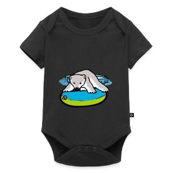Ours polaire Détresse anneau de natation Changement climatique Changement climatique - Body à manches courtes Premium Bébé - noir - Devant