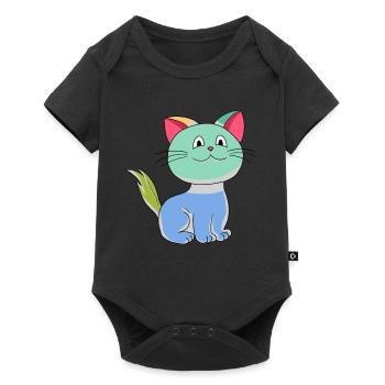 Cat Colorful Colorful Cats Fantasy Baby Kids - Baby Premium short-sleeve bodysuit - black - Front
