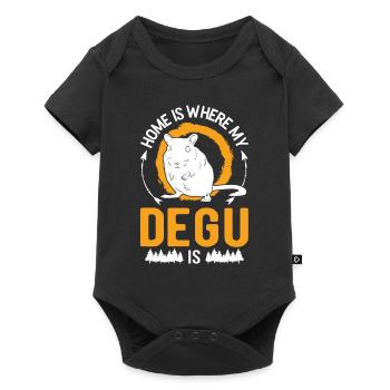 Zuhause ist wo mein Degu ist Walddegu - Baby Premium Kurzarmbody - Schwarz - Vorne