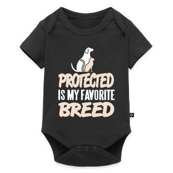 Protected Is My Favorite Breed Retro Animal Lover - Baby Premium Kurzarmbody - Schwarz - Vorne