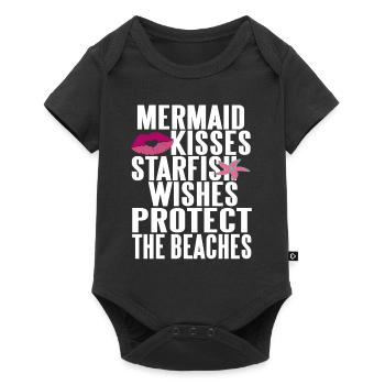 Mermaid Kisses Starfish Wishes Protect The Beaches - Baby Premium Kurzarmbody - Schwarz - Vorne