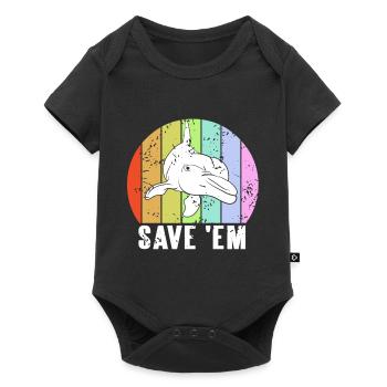 Save 'Em Retro Vintage Dolphin Animal Lover - Baby Premium short-sleeve bodysuit - black - Front