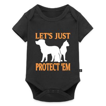 Protégeons-les rétro mignons Animal Lover Tea - Body à manches courtes Premium Bébé - noir - Devant
