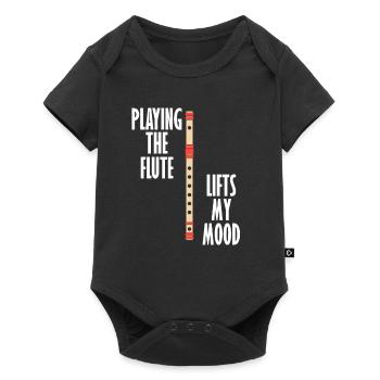 Flute Player Orchestra Musician Flutist Classical - Baby Premium short-sleeve bodysuit - black - Front