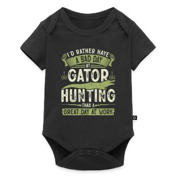 Vintage Alligator Hunter, Bad Day At Gator Hunting - Baby Premium short-sleeve bodysuit - black - Front