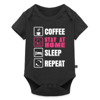 Coffee Stay At Home Sleep Repeat Working MOM - Baby Premium short-sleeve bodysuit - black - Front