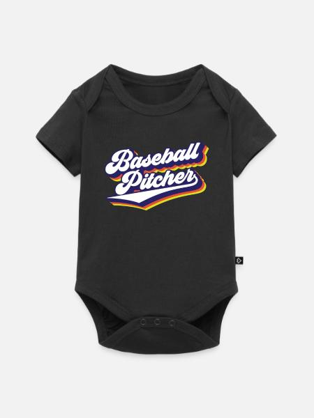 Baseball Pitcher Hobby Werfer Spieler - Baby Premium Kurzarmbody - Schwarz