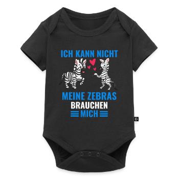Afrika Zoo Tierliebhaber Geschenk Lustiges Zebra - Baby Premium Kurzarmbody - Schwarz - Vorne