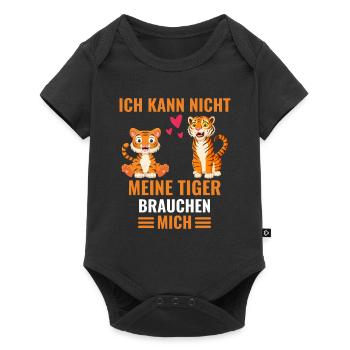 Dschungel Tier Geschenk Raubtier Lustiges Tiger - Baby Premium Kurzarmbody - Schwarz - Vorne