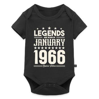 Cadeau Légende Janvier 1966. cadeau janvier 1966. - Body à manches courtes Premium Bébé - noir - Devant