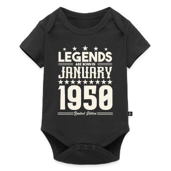 Cadeau Légende Janvier 1950. cadeau janvier 1950. - Body à manches courtes Premium Bébé - noir - Devant