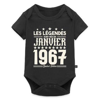 cadeau d'anniversaire janvier 1967. Janvier 1967. - Body à manches courtes Premium Bébé - noir - Devant