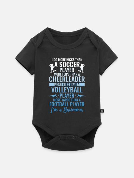 Lustiges Schwimmen Schwimmer - Baby Premium Kurzarmbody - Schwarz