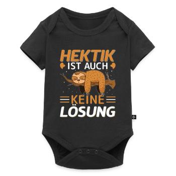 Hektik ausruhen Faultier - Baby Premium Kurzarmbody - Schwarz - Vorne
