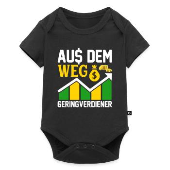 Geringverdiener Investor Unternehmer lustig - Baby Premium Kurzarmbody - Schwarz - Vorne