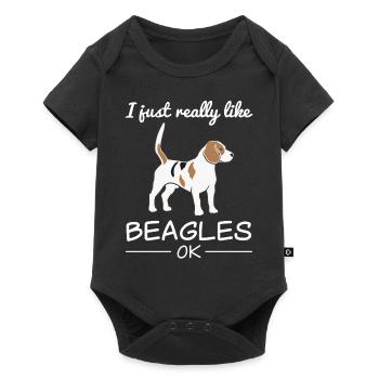 Beagle Hund Hundeliebhaber Spruch Geschenk - Baby Premium Kurzarmbody - Schwarz - Vorne