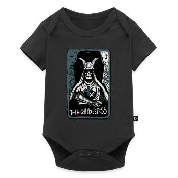 The High Priestess Skeleton Skull Tarot Card - Baby Premium Kurzarmbody - Schwarz - Vorne