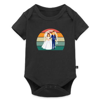 Mariage Mariage Petit ami Petite amie Mariage Amour - Body à manches courtes Premium Bébé - noir - Devant