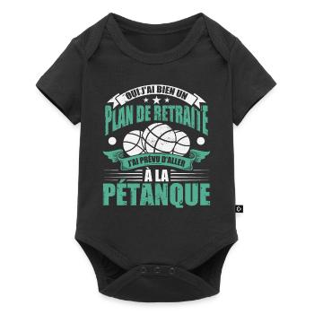 Pétanque et Boccia Cadeau - Body à manches courtes Premium Bébé - noir - Devant