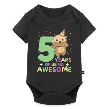 Loutre pour les enfants de 5 ans - Body à manches courtes Premium Bébé - noir - Devant