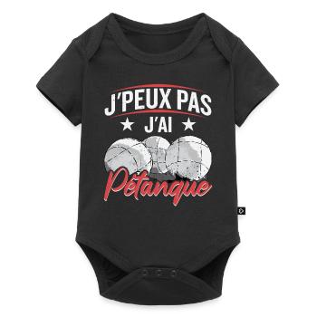 Boccia Pétanque Bouliste Cadeau - Body à manches courtes Premium Bébé - noir - Devant