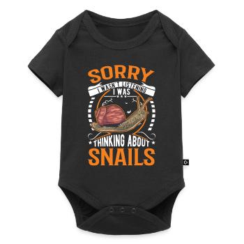 Schnecke Geschenk Weinbergschnecke - Baby Premium Kurzarmbody - Schwarz - Vorne