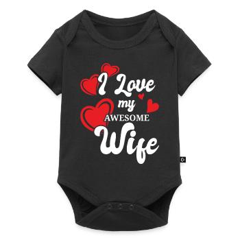Petite amie, petit ami, homme, partenaire de la Saint-Valentin - Body à manches courtes Premium Bébé - noir - Devant