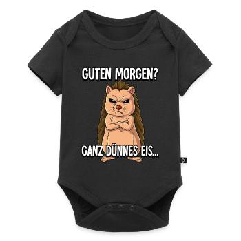 Guten Morgen Ganz Dünnes Eis Igel - Baby Premium Kurzarmbody - Schwarz - Vorne
