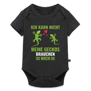 Eidechsen Tropisches Tier Geschenk Lustiges Gecko - Baby Premium Kurzarmbody - Schwarz - Vorne