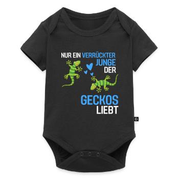 Eidechsen Jungen Exotisches Tier Geschenk Gecko - Baby Premium Kurzarmbody - Schwarz - Vorne