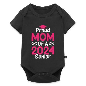 Funny proud mother of a graduation gift - Baby Premium short-sleeve bodysuit - black - Front