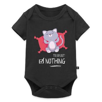 To Do List Nothing Cat Sleeping Shirt - Body à manches courtes Premium Bébé - noir - Devant
