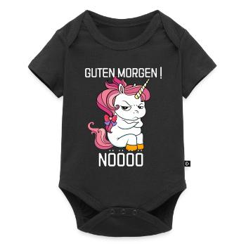 Einhorn Liebe Geschenkidee Geburtstag fabel - Baby Premium Kurzarmbody - Schwarz - Vorne