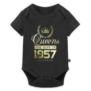 Queens born in 1957 - Baby Premium Kurzarmbody - Schwarz - Vorne