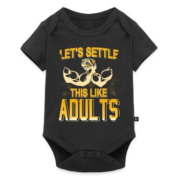 Let's Settle This Like Adults Retro Arm Wrestling - Baby Premium short-sleeve bodysuit - black - Front